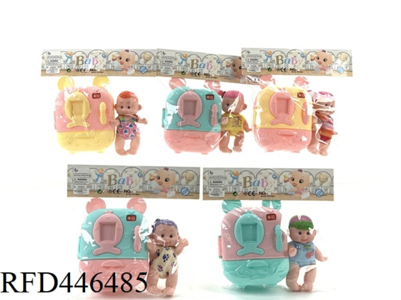 5-INCH ENAMEL SMALL COLORFUL BABY WITH SMALL REFRIGERATOR