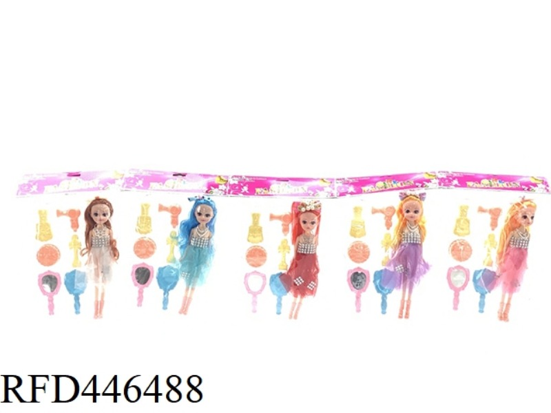 9-INCH JENNY DOLL WITH BEAUTY 6-PIECE SET OF BLISTERS