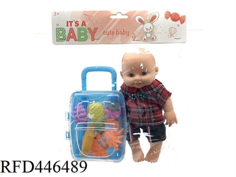 7-INCH ENAMEL IMITATION DOLL WITH PULL BOX, FRUIT BLOWING ACCESSORIES