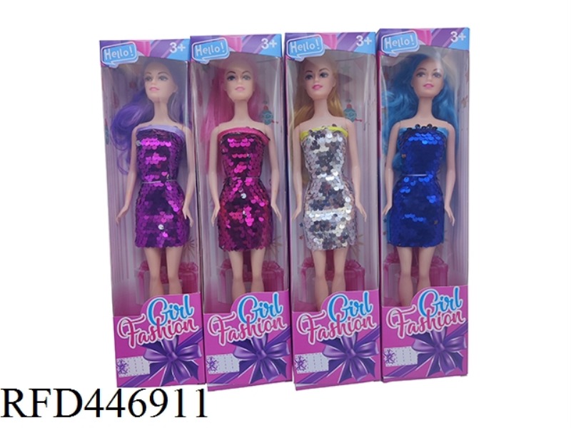 11 INCH SOLID BARBIE FLASH SKIRT {REVERSIBLE} 4 MIX
