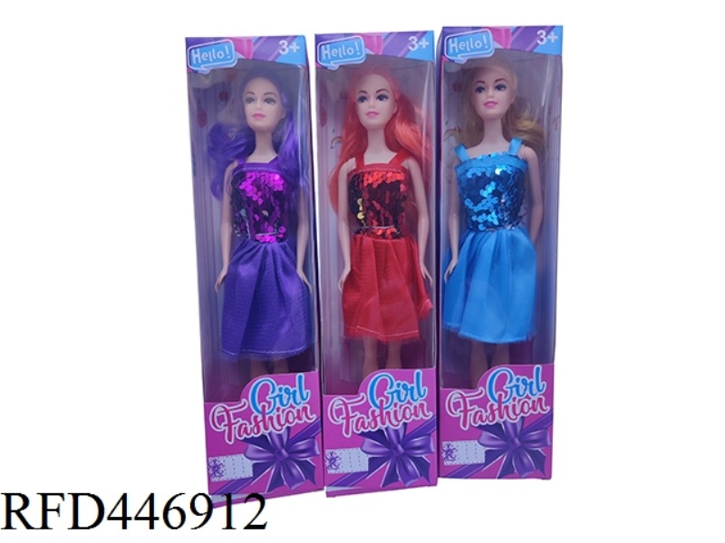 11 INCH SOLID BARBIE FLASH SKIRT {REVERSIBLE} THREE MIXED CLOTHES