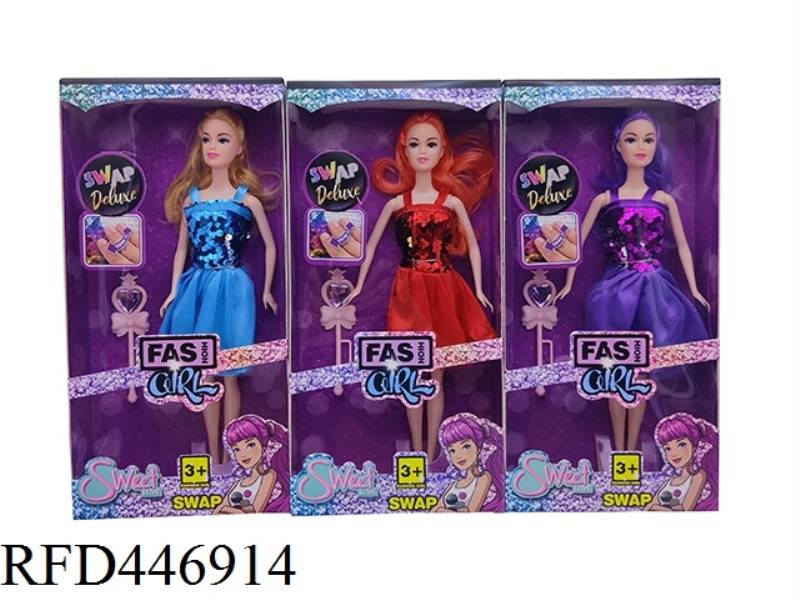 11 INCH SOLID BARBIE FLASH SKIRT {REVERSIBLE} THREE MIXED CLOTHES
