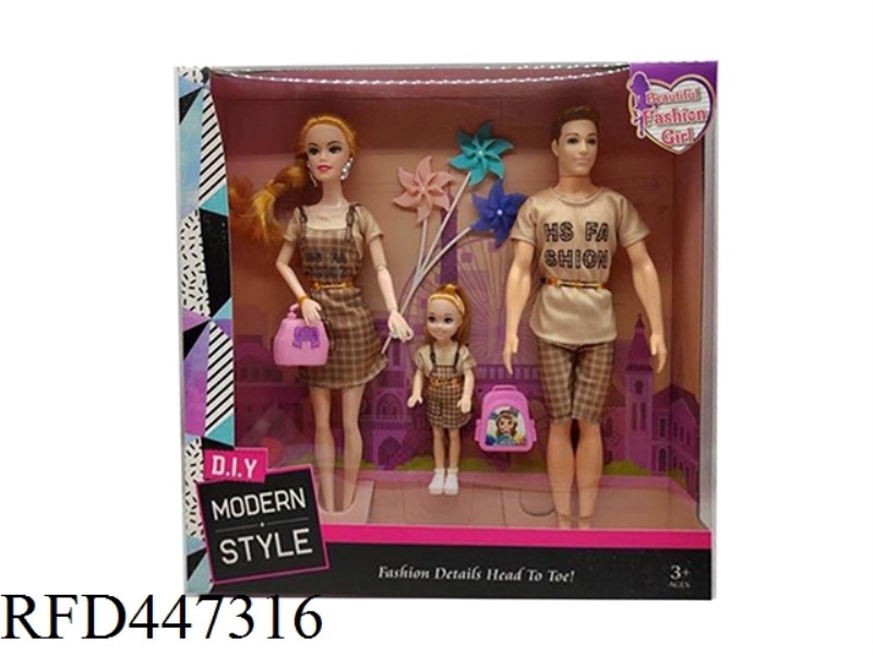 11.5-INCH SOLID 9-JOINT FASHION DRESS BARBIE AND LIVE HAND 11.5-INCH LIVE HAND MEN WITH 7-INCH GIRLS