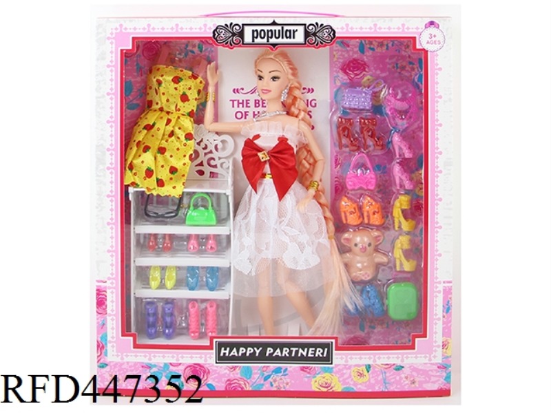 11 INCH SOLID 11 JOINT FASHION LONG HAIR BARBIE DOLL