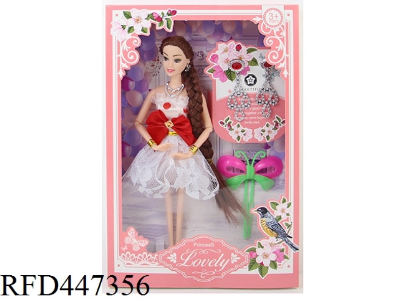 11 INCH SOLID 9-JOINT FASHION LONG HAIR BARBIE DOLL
