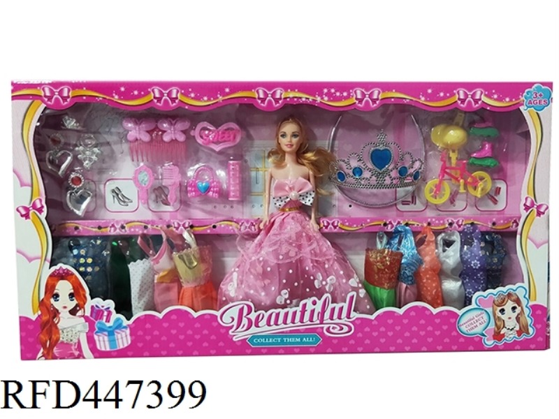 11.5-INCH SOLID LIVING HAND WEDDING DRESS SKIRT BARBIE WITH HANGING CLOTHES AND DRESSING ACCESSORIES