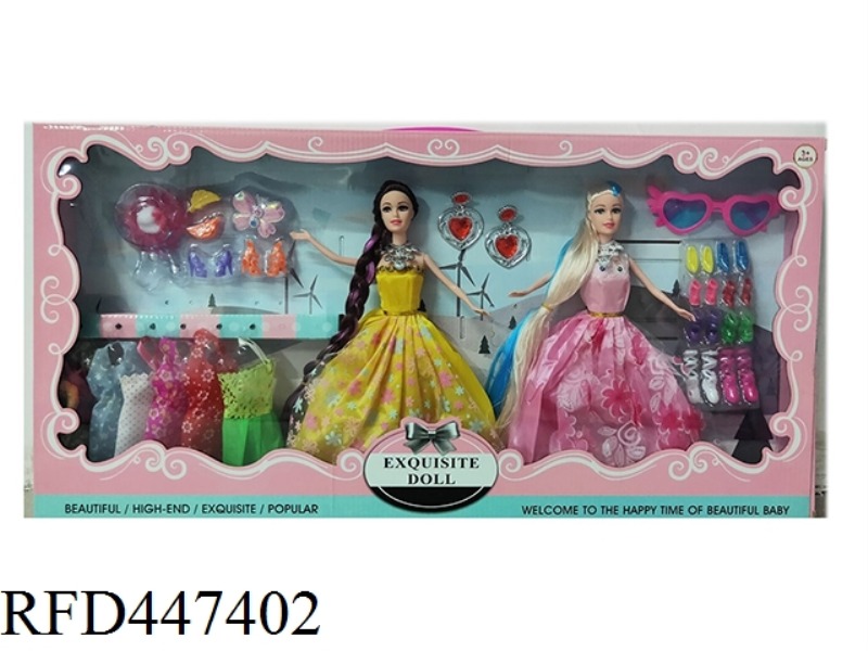 11.5-INCH FULL BODY LIVE HAND WEDDING DRESS SKIRT BARBIE DOUBLE BELT HANGING CLOTHES AND DRESSING AC