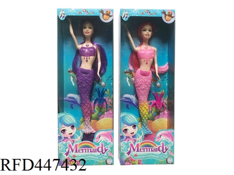 REAL 11.5-INCH LIVE HAND MERMAID BARBIE 2-COLOR MIXED SUIT WITH MUSIC