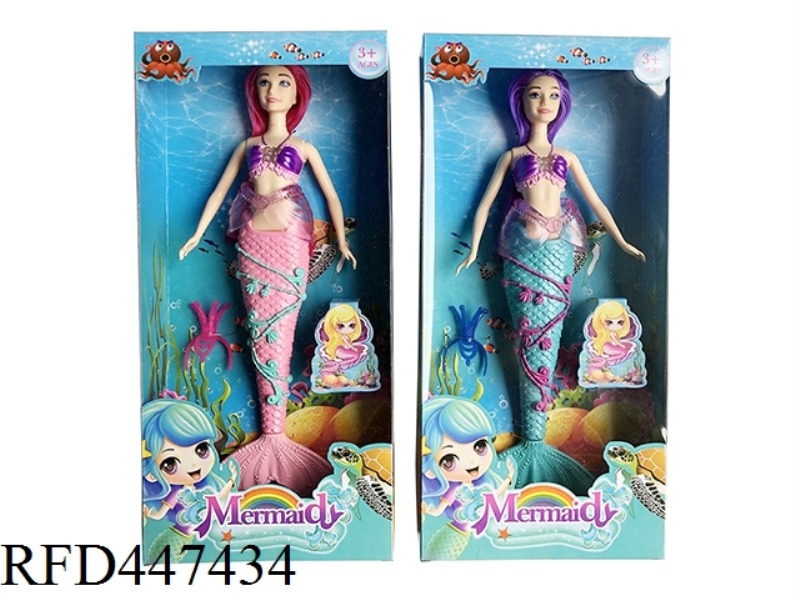 REAL 11.5-INCH LIVE HAND MERMAID BARBIE 2-COLOR MIXED SUIT WITH COLORFUL LIGHTS AND MUSIC