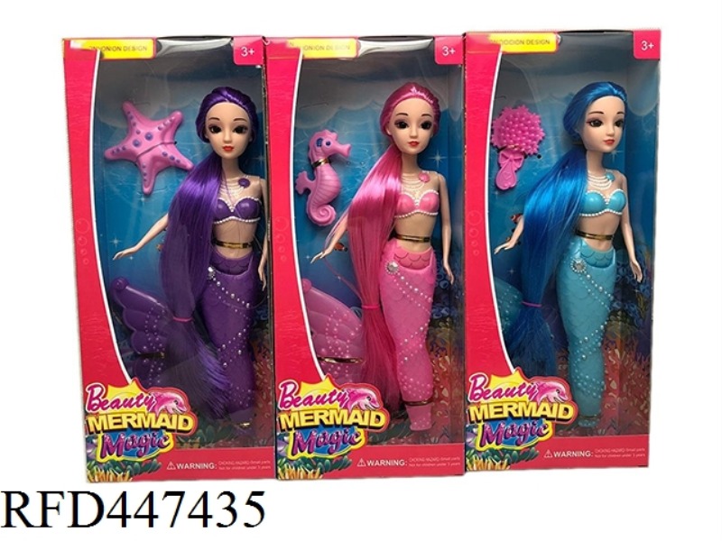 SOLID 11.5-INCH LIVE HAND MERMAID BARBIE 3-COLOR MIXED OUTFIT WITH LIGHT AND ACCESSORIES