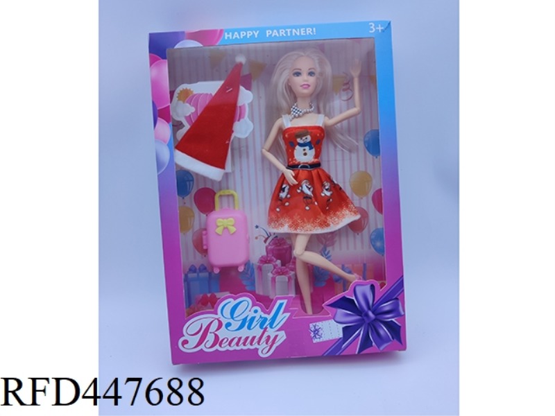 11 INCH SOLID 11 JOINT CHRISTMAS GIRL BARBIE + ACCESSORIES