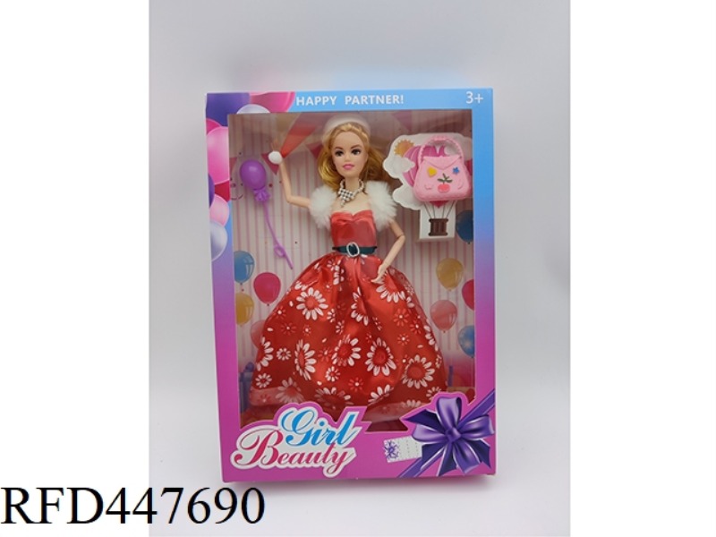 11 INCH SOLID 9-JOINT CHRISTMAS GIRL BARBIE + ACCESSORIES