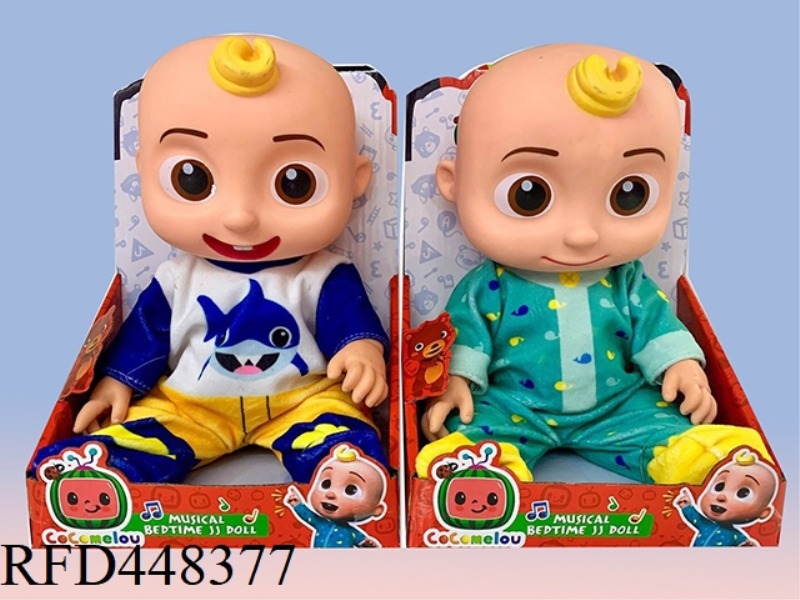 16 INCH FULL BODY VINYL COCOMELON SUPER BABY JOJO WATERMELON SCHOOL BUS (WITH MUSIC)