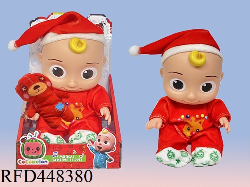 8 INCH FULL BODY VINYL COCOMELON SUPER BABY JOJO WATERMELON SCHOOL BUS CHRISTMAS STYLE WITH COTTON B