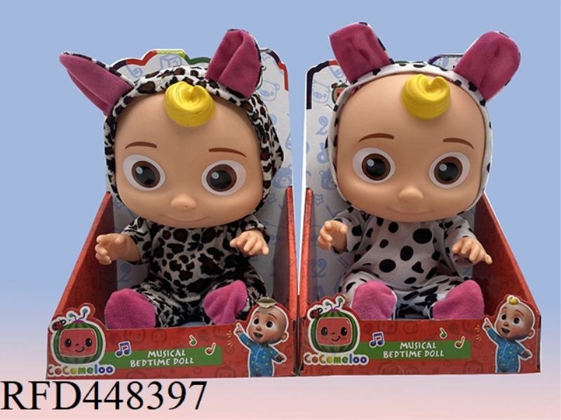 10 INCH FULL BODY VINYL COCOMELON SUPER BABY JOJO WATERMELON SCHOOL BUS (WITH MUSIC)