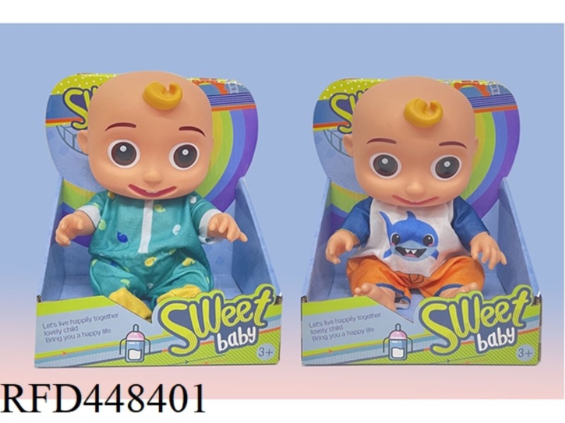 10 INCH FULL BODY VINYL COCOMELON SUPER BABY JOJO WATERMELON SCHOOL BUS (WITH MUSIC)