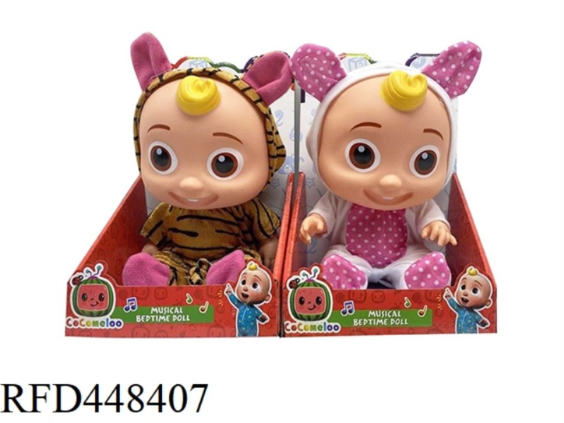 8 INCH FULL BODY VINYL COCOMELON BABY JJ WATERMELON SCHOOL BUS (WITH MUSIC)