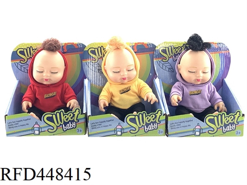 10 INCH DISPLAY BOX FULL BODY VINYL SLEEPING DOLL (WITH MUSIC)