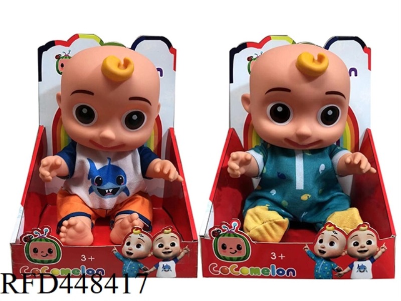 10 INCH DISPLAY BOX SOLID BODY COCOMELON SUPER BABY JJ WATERMELON SCHOOL BUS (WITH MUSIC)