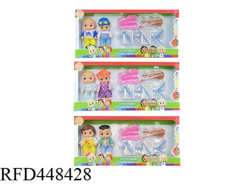 5 INCH WINDOW BOX SOLID BODY COCOMELON SUPER BABY JJ WATERMELON SCHOOL BUS WITH MUSICAL INSTRUMENT A