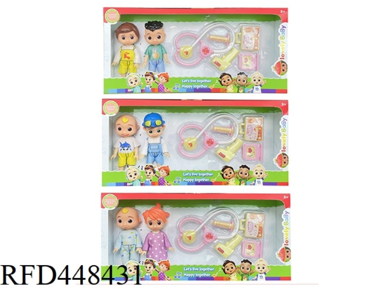 6 INCH WINDOW BOX SOLID BODY COCOMELON SUPER BABY JJ WATERMELON SCHOOL BUS WITH MEDICAL ACCESSORIES