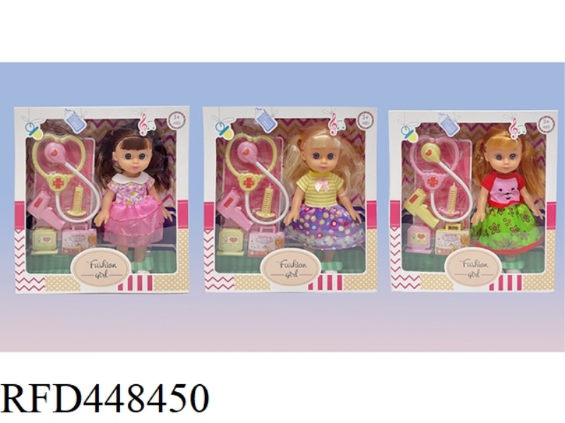 10 INCH WINDOW BOX EMPTY BODY 3D EYES FASHION FAT CHILDREN WITH MEDICAL ACCESSORIES (WITH 4-SOUND IC