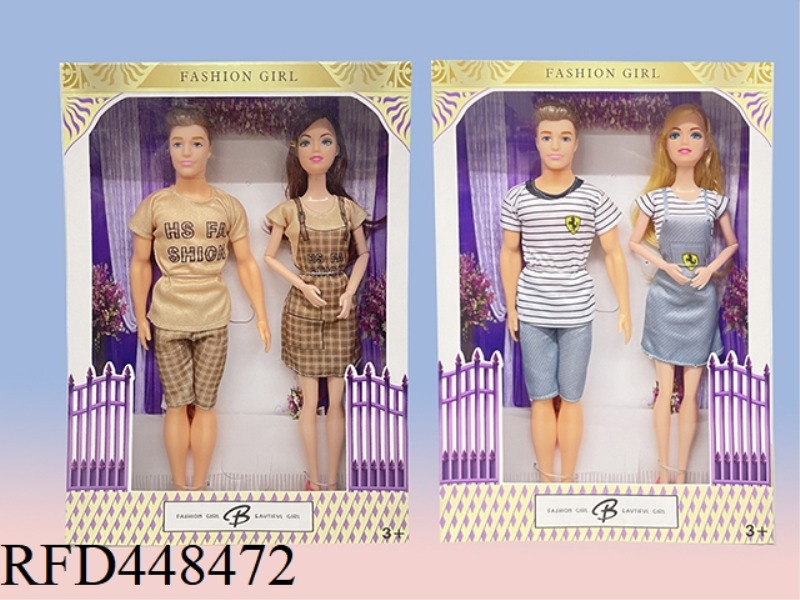 11 INCH WINDOW BOX SOLID FASHION COUPLE BARBIE