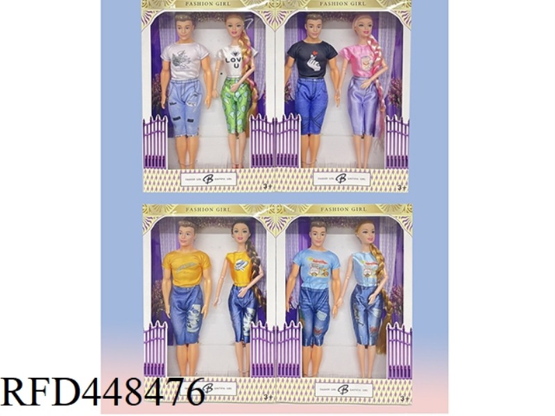 11 INCH WINDOW BOX SOLID FASHION COUPLE BARBIE