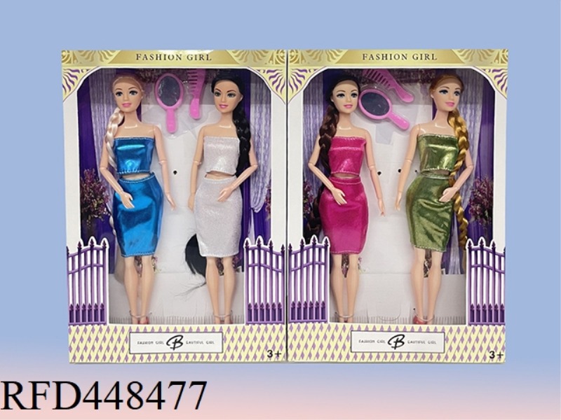 11 INCH WINDOW BOX SOLID FASHION BARBIE (TWO PACK)