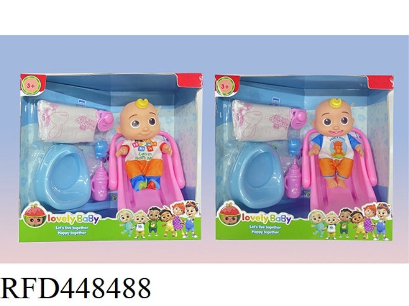 8-INCH WINDOW BOX FULL BODY VINYL COCOMELON WATERMELON SCHOOL BUS JOJO SUPER BABY WITH BIDET ACCESSO