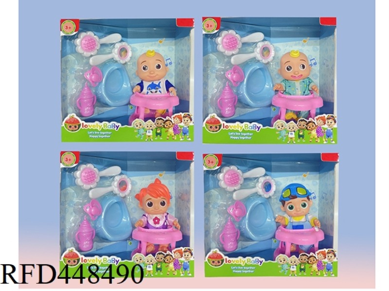 8 INCH WINDOW BOX FULL BODY VINYL COCOMELON WATERMELON SCHOOL BUS JOJO SUPER BABY WITH COMB MIRROR A