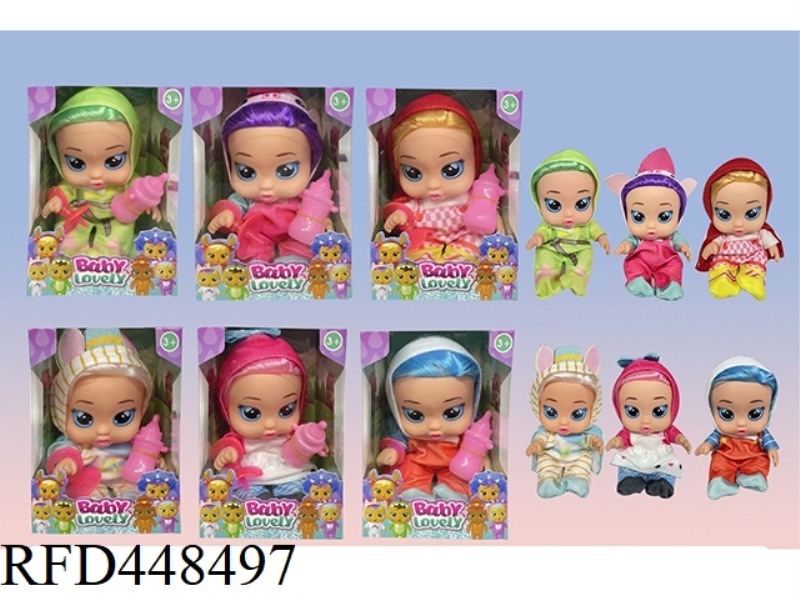 8 INCH WINDOW BOX FULL BODY VINYL WITH HAIR CRYING DOLL WITH 4 SOUND IC