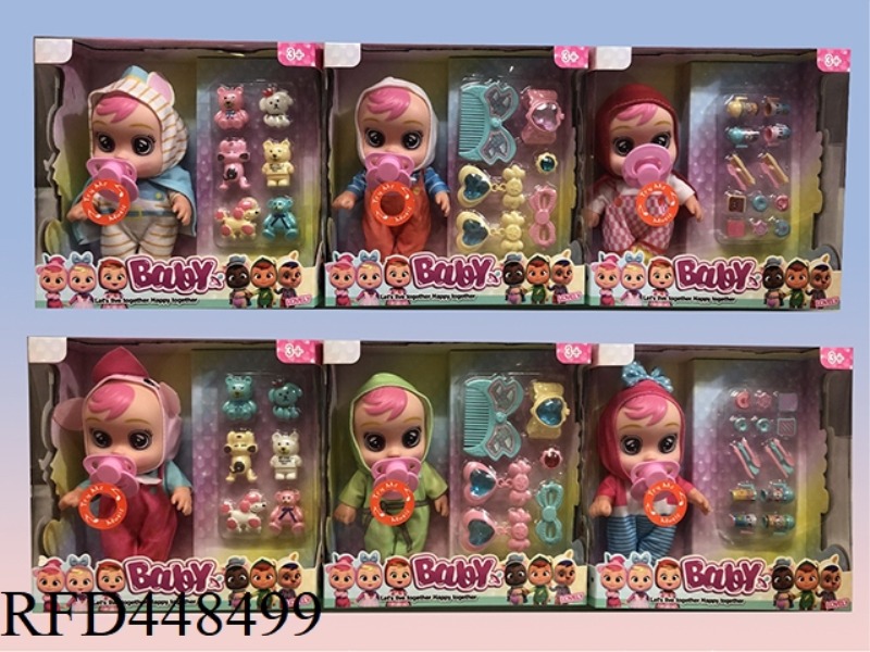 8-INCH WINDOW BOX FULL BODY VINYL WILL DRINK WATER, CRY, CRY, DOLL WITH 4 SOUND IC