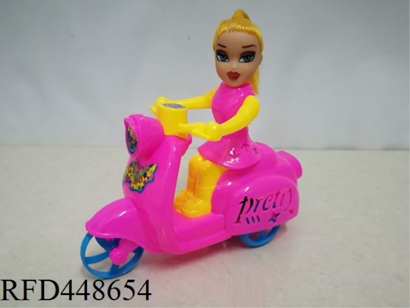 PULL CORD ZOMBIE BARBIE HEAD MOTORCYCLE (WITH LIGHT)
