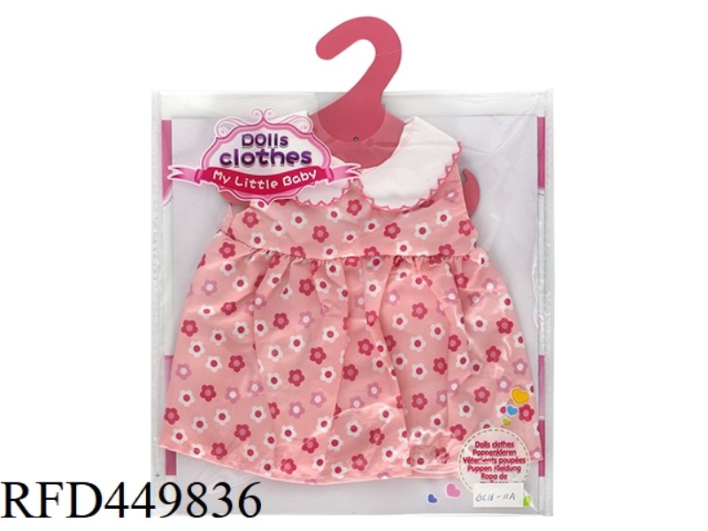 DOLL CLOTHES*RED FLOWER CURLY TEETH COLLAR SKIRT