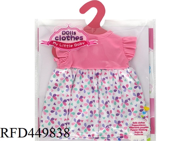 DOLL CLOTHES*PINK MULTICOLORED LOTUS SLEEVE SKIRT