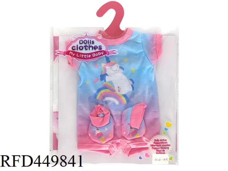 DOLL CLOTHES * GRADIENT UNICORN JUMPSUIT (INCLUDING SOCKS)