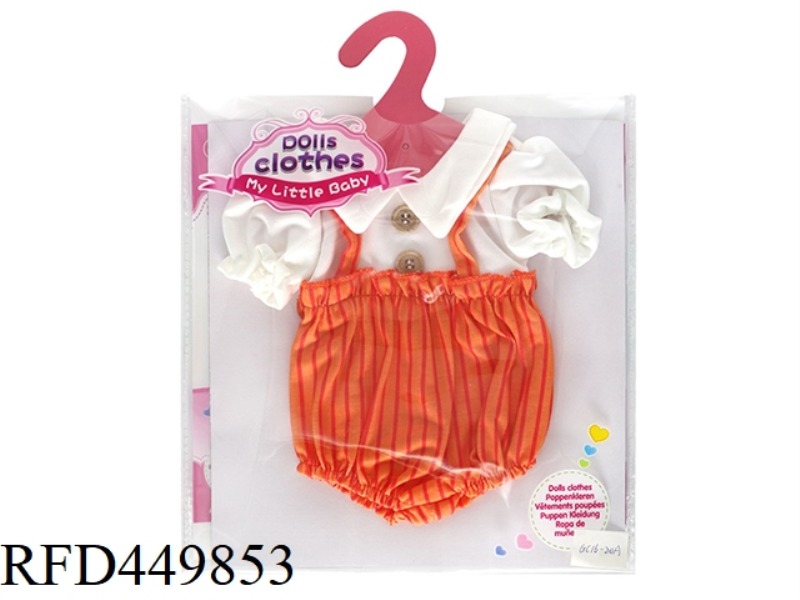 DOLL CLOTHES* ORANGE STRIPED SUSPENDERS