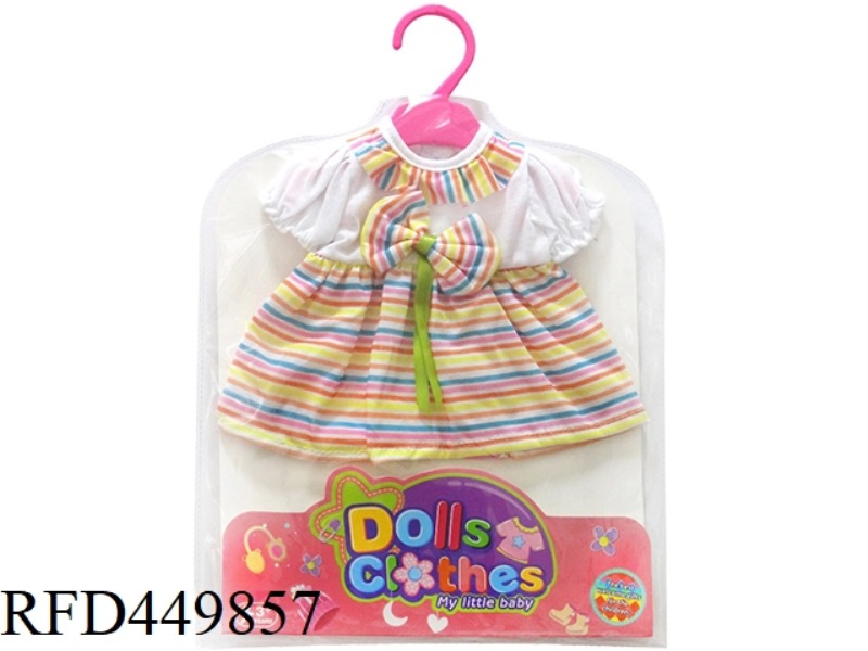 DOLL CLOTHES*WHITE KNITTED COLOR STRIPED SKIRT
