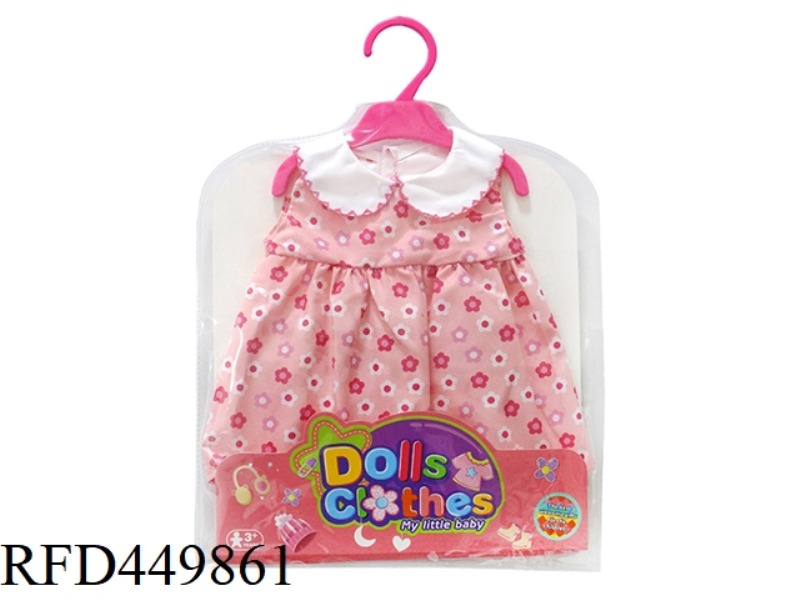 DOLL CLOTHES*RED FLOWER CURLY TEETH COLLAR SKIRT