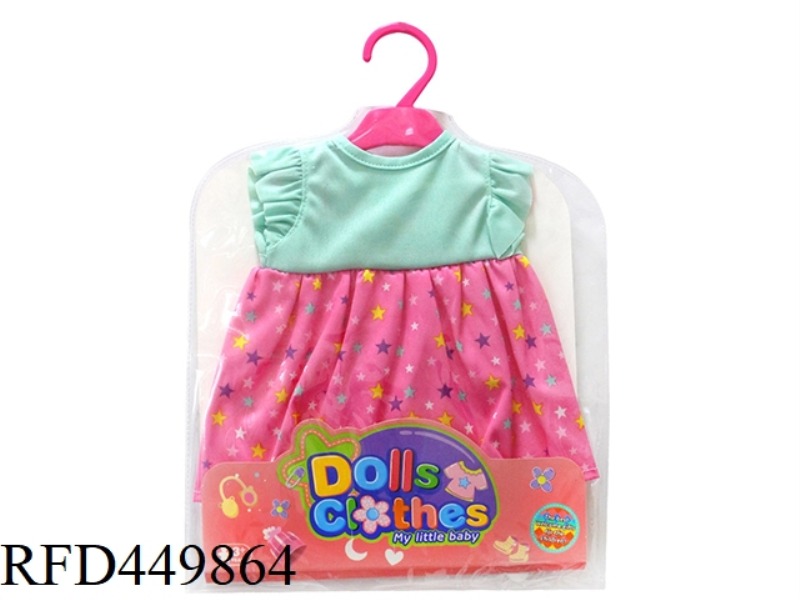DOLL CLOTHES*PINK GREEN STAR LOTUS SLEEVE SKIRT