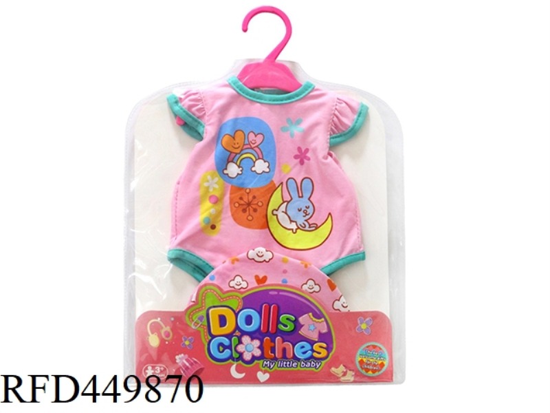 DOLL CLOTHES* PINK RABBIT UNDERSHIRT (WITH HAT)