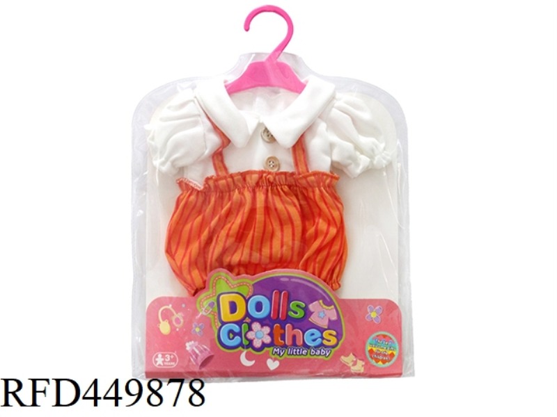 DOLL CLOTHES* ORANGE STRIPED SUSPENDERS