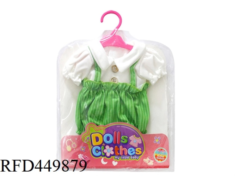 DOLL CLOTHES*GREEN STRIPED SUSPENDERS