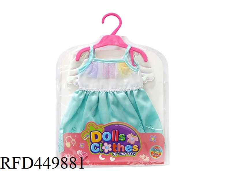 DOLL CLOTHES*PINK GREEN WINGED PERFORATED SKIRT