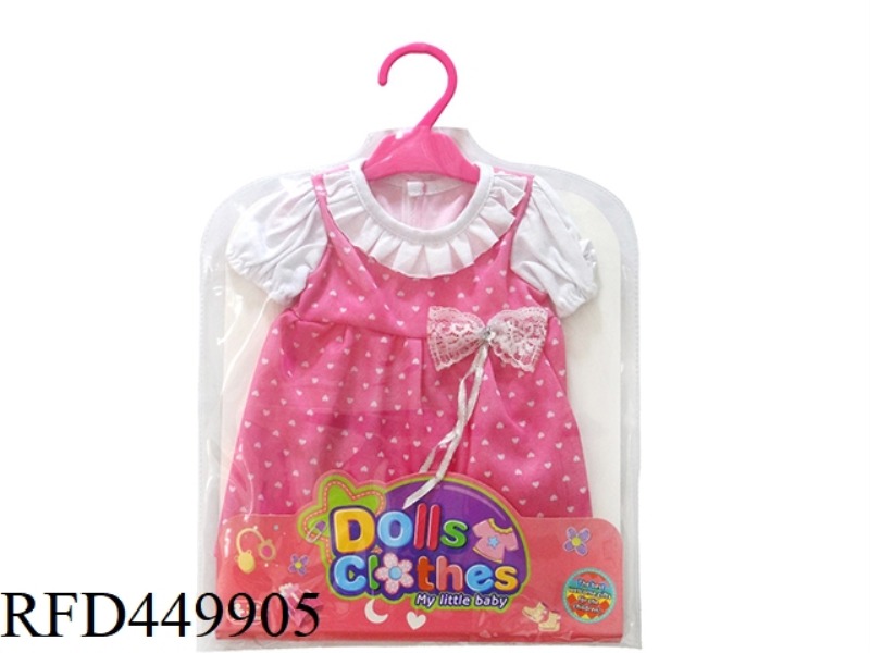 DOLL CLOTHES*LITTLE WHITE PEACH HEART SKIRT