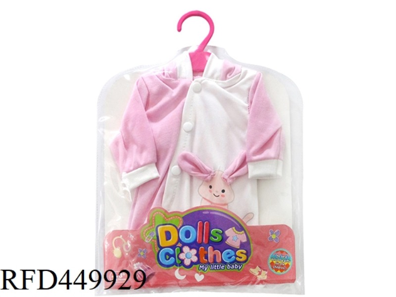 DOLL CLOTHES * LEFT AND RIGHT RIBBON HOODED RABBIT ONE PIECE