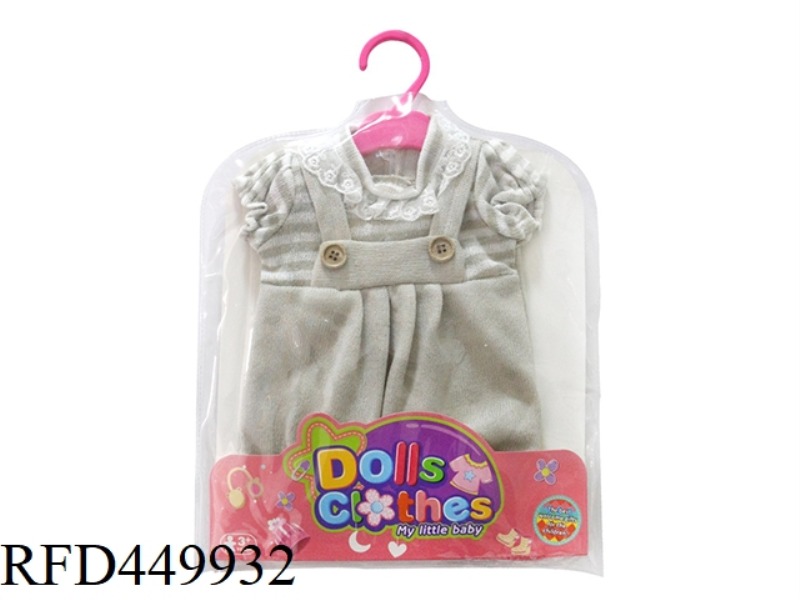 DOLL CLOTHES* APRICOT STRIPED WOOL SUSPENDERS