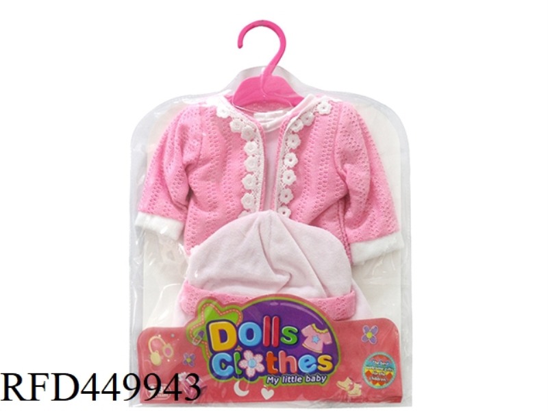 DOLL CLOTHES *PINK WOOL JACQUARD ONE PIECE SET