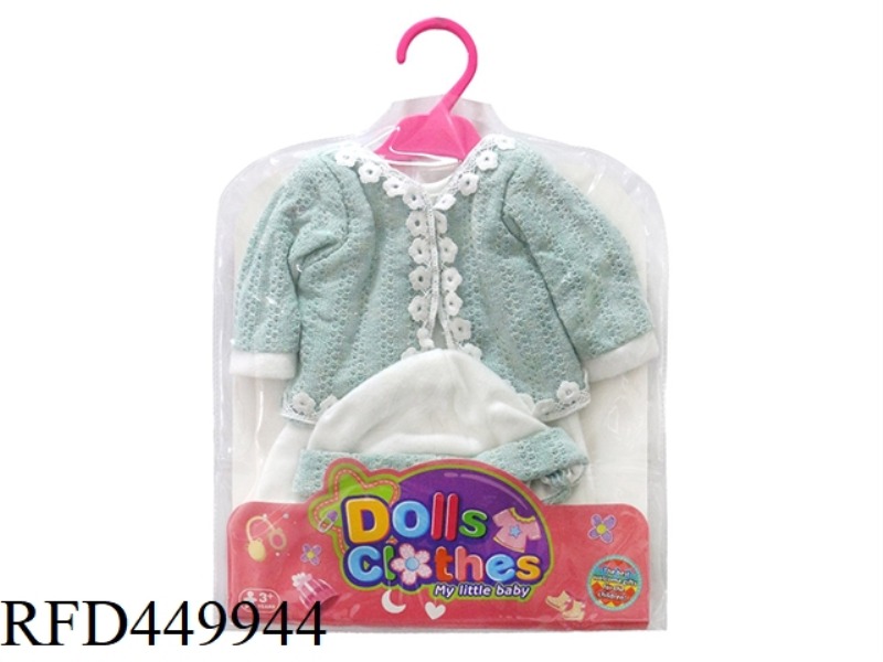DOLL CLOTHES *GREEN WOOL JACQUARD ONE PIECE SET